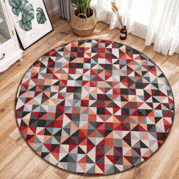 Červeno-sivý prateľný okrúhly koberec ø 100 cm Ignite – Mila Home – Obrázok 9