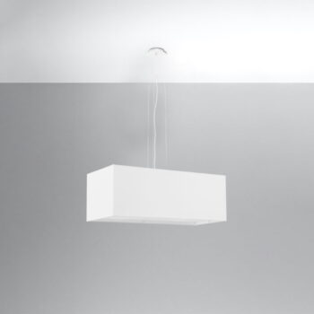 Biele závesné svietidlo so skleneno-textilným tienidlom Gryfin Bis – Nice Lamps - Image 3