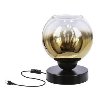 Čierna stolová lampa so skleneným tienidlom (výška  18 cm) Nubia – Candellux Lighting - Image 3