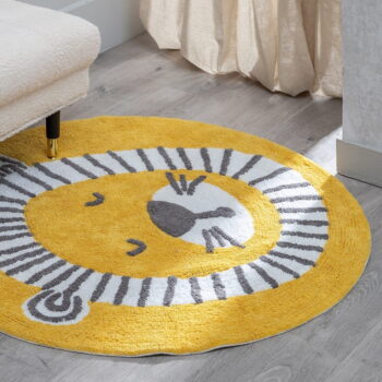 Okrovožltý bavlnený detský koberec ø 100 cm Lion – Ixia – Obrázok 2