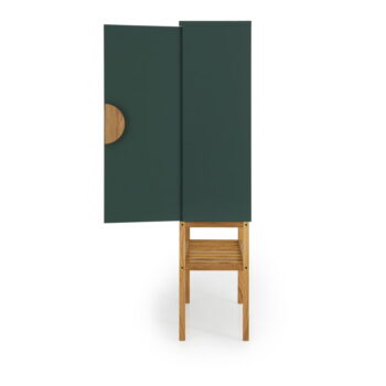 Zelený príborník s nohami z dubového dreva Tento Scoop, výška 162 cm - Image 4