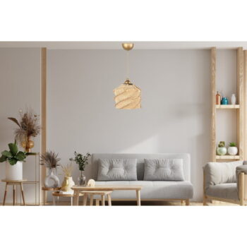 Svetlohnedé závesné svietidlo ø 20 cm – Opviq lights – Obrázok 4