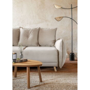 Béžová menčestrová rozkladacia rohová pohovka (ľavý roh) Lazy Lukka – Miuform - Image 8