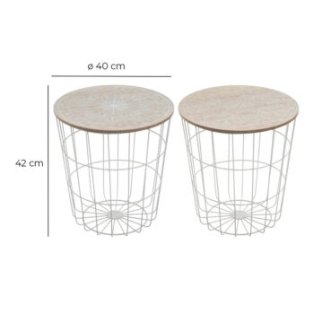 Okrúhle odkladacie stolíky v súprave 2 ks ø 40 cm – Casa Selección - Image 5