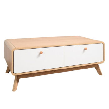 TV stolík v dekore duba v bielo-prírodnej farbe 100x40 cm Caitlin – Støraa - Image 2
