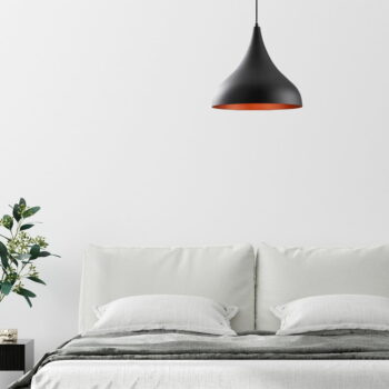 Čierne závesné svietidlo s kovovým tienidlom ø 41 cm Berceste – Opviq lights - Image 4
