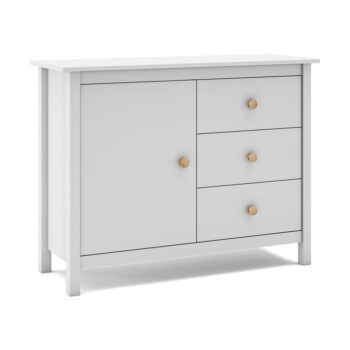 Biela nízka detská komoda z borovicového dreva 90x80 cm Max – Marckeric - Image 6