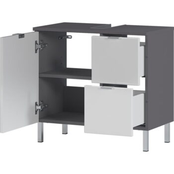 Bielo-sivá skrinka pod umývadlo Germania Mauresa, šírka 60 cm – Obrázok 3