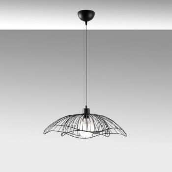 Čierne závesné svietidlo s kovovým tienidlom ø 50 cm Farac – Opviq lights - Image 4