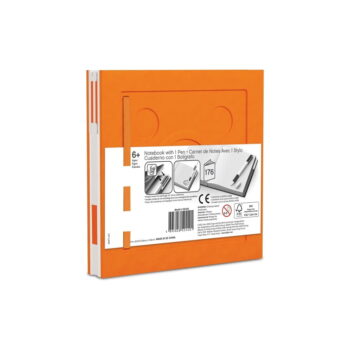 Oranžový štvorcový zápisník s gélovým perom LEGO®, 15,9 x 15,9 cm - Image 3