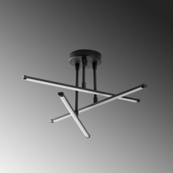 Čierne LED stropné svietidlo 26x51 cm Ledflower – Opviq lights - Image 2