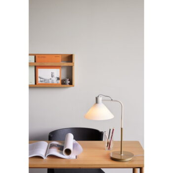 Biela stolová lampa so skleneným tienidlom (výška 44 cm) Spot – Hübsch - Image 8