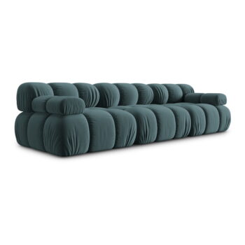 Zamatová pohovka v petrolejovej farbe 282 cm Bellis – Micadoni Home - Image 2
