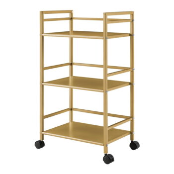 Kovový servírovací stolík na kolieskach v zlatej farbe 29x43 cm Helix - Novogratz – Obrázok 2