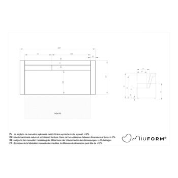 Tmavosivá rozkladacia pohovka 237 cm Wilson – Miuform - Image 3