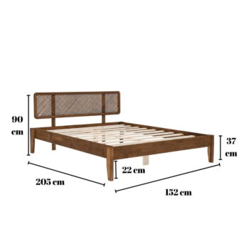 Dvojlôžková posteľ zo smrekového dreva s roštom v tmavohnedo-prírodnej farbe 140x200 cm Izabelya – Kalune Design - Image 8