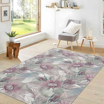 Fialovo-sivý prateľný koberec 160x230 cm Dusty Flowers – Mila Home - Image 6
