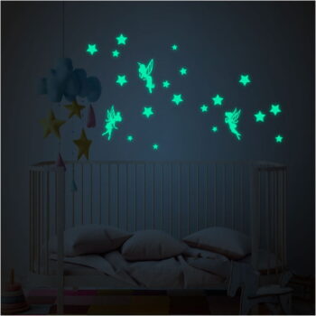Sada nástenných detských svietiacich samolepiek Ambiance Fairies and Stars - Image 3