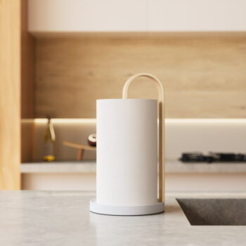 Biely drevený stojan na papierové utierky ø 17 cm Bellwood – Umbra - Image 5