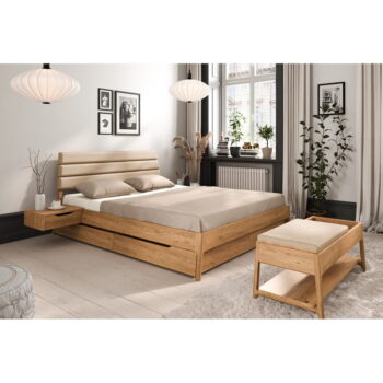 Dvojlôžková posteľ z dubového dreva v prírodnej farbe 160x200 cm Twig – The Beds - Image 8