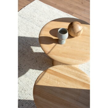 Okrúhly odkladací stolík z dubového dreva ø 40 cm Mushroom – Gazzda - Image 5