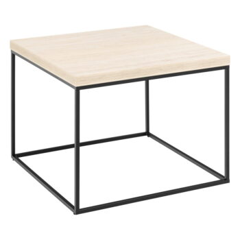 Béžový konferenčný stolík s doskou v dekore mramoru 60x60 cm Barossa – Actona