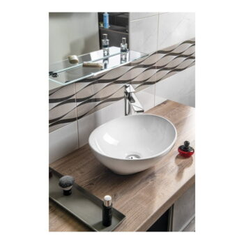 Biele keramické umývadlo 42x34 cm Aqualine  – Sapho - Image 5