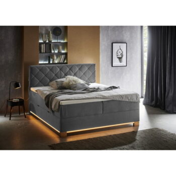 Sivá boxspring posteľ s úložným priestorom 180x200 cm Messina – Meise Möbel - Image 7