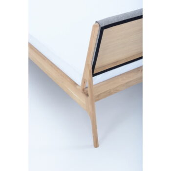 Sivá/prírodná čalúnená dvojlôžková posteľ z dubového dreva 180x200 cm Fawn - Gazzda – Obrázok 7