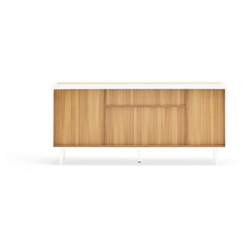Biela/v prírodnej farbe nízka komoda v dekore duba 165x78 cm Arista – Teulat - Image 6