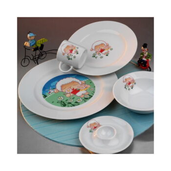 5-dielna detská porcelánová jedálenská súprava Kütahya Porselen Sheep - Image 7