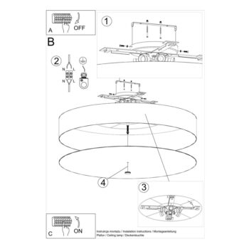 Biele stropné svietidlo s textilným tienidlom ø 100 cm Herra – Nice Lamps - Image 8