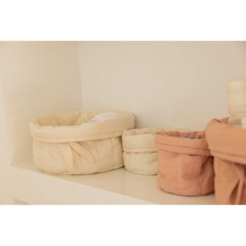 Krémové látkové detské úložné boxy v súprave 2 ks ø 30x20 cm Bambia Natural – Lorena Canals - Image 6