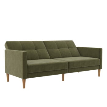 Zelená zamatová rozkladacia pohovka 207 cm Lilly – Støraa - Image 11