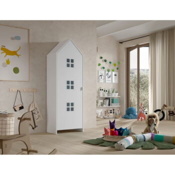 Biela detská šatníková skriňa z borovicového dreva 37x172 cm Casami Bruges – Vipack - Image 2
