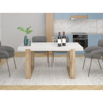 Biely jedálenský stôl 90x160 cm Solid – Støraa - Image 2