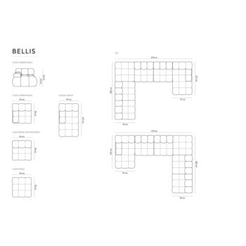 Žltá zamatová pohovka 379 cm Bellis – Micadoni Home – Obrázok 9
