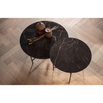 Čierny konferenčný stôl s porcelánovou doskou WOOOD Vida, ⌀ 60 cm – Obrázok 5
