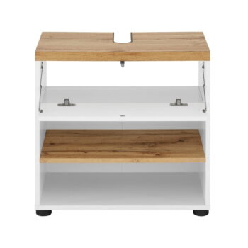 Biela skrinka pod umývadlo v dekore duba 60x57 cm Thessa – Støraa - Image 3