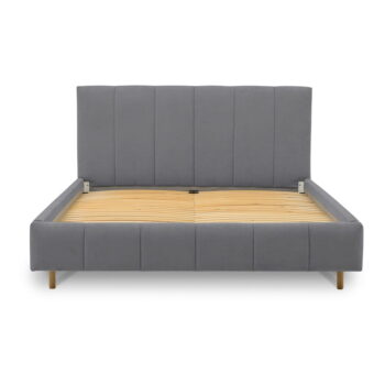 Sivá čalúnená dvojlôžková posteľ s roštom 160x200 cm Zee – Scandic – Obrázok 3