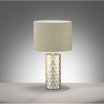 Béžová stolová lampa s textilným tienidlom (výška  43 cm) Abo – Fischer & Honsel – Obrázok 2