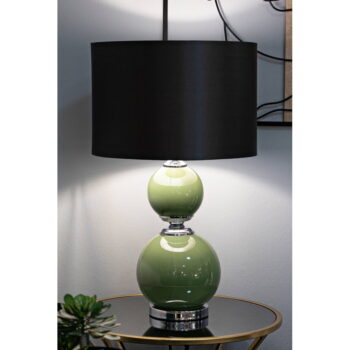 Zelená/sivá stolová lampa s textilným tienidlom (výška  65 cm) Eva – Mauro Ferretti – Obrázok 2