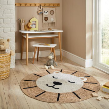 Jutový detský koberec v prírodnej farbe 100x100 cm Leo Lion – Flair Rugs – Obrázok 2