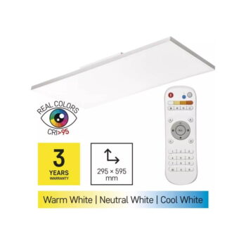 Biele LED stropné svietidlo na diaľkové ovládanie 59,5x29,5 cm Irvi – EMOS - Image 2