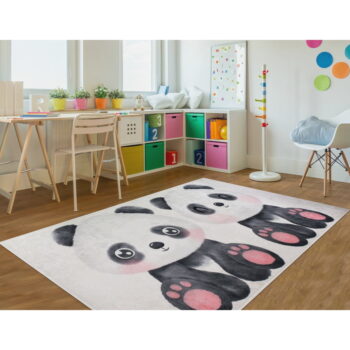 Čierno-biely detský koberec 120x180 cm Panda Friends – Vitaus - Image 2