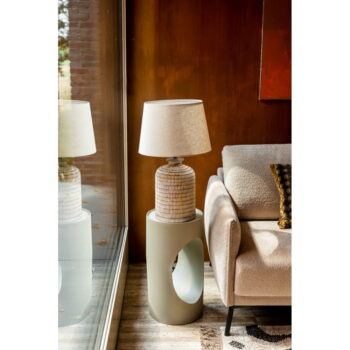 Béžová stolová lampa s ľanovým tienidlom Russel - Dutchbone - Image 9