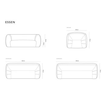 Sivá pohovka z textílie buklé 230 cm Essen – Cosmopolitan Design - Image 6