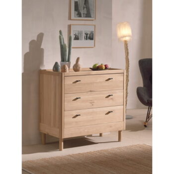 Detská komoda z dubového dreva v prírodnej farbe 100x95x55 cm Forrest – Vipack - Image 2