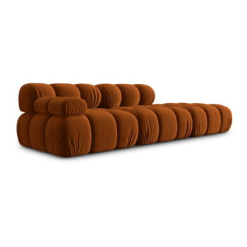 Oranžová zamatová pohovka 282 cm Bellis – Micadoni Home – Obrázok 2