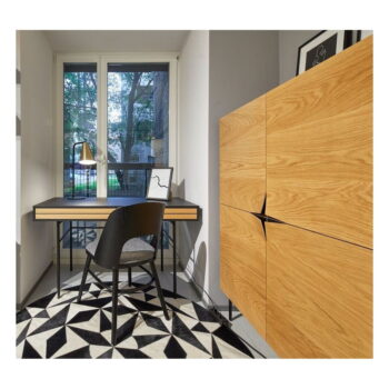 Čierny písací stôl Woodman Stripe, 130 x 60 cm - Image 4
